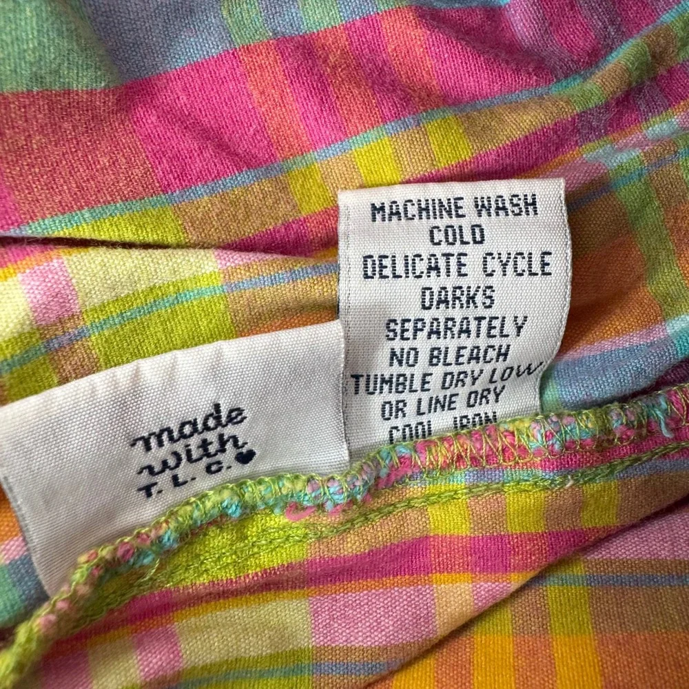 Vintage Hartstrings Plaid Skort Toddler Girls Size 3T Pockets Ribbon Tie Skirt